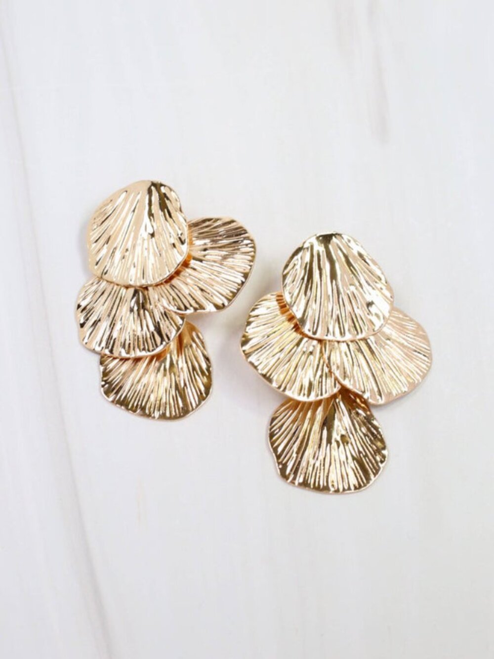 Caroline Hill WR Gold Genoa Petal Chandelier Earring
